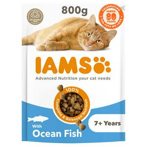 IAMS Vitality Senior Dry Cat Food with Ocean Fish 800g, UK version