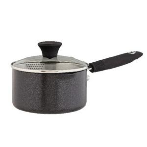 Habitat 16cm black saucepan with tempered glass lid, UK version