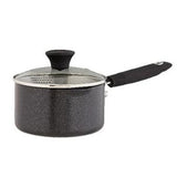 Habitat 16cm black saucepan with tempered glass lid, UK version