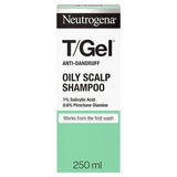 Neutrogena T-Gel Oily Scalp shampoo 250ml bottle, imported from the UK