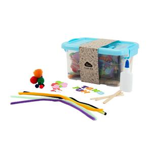 Craft Box with Pipe Cleaners Foam Shapes Glue Kit