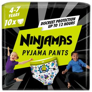 Pampers Ninjamas Pyjama Pants Boys Pack of 10, imported from the UK