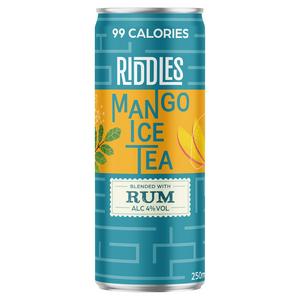 Riddles Mango Ice Tea canned cocktail 250ml, imported from the UK