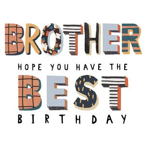 Camden Graphics happy birthday brother greeting card 18.6 x 18.6cm - British product