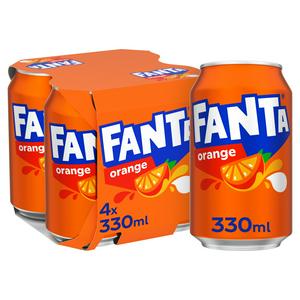 Fanta Orange soft drink can 330ml - British product