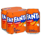 Fanta Orange soft drink can 330ml - British product