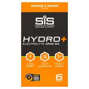 Science in Sport Hydro+ Electrolyte Drink Mix Orange & Mango Flavour Powder 6 x 4.3g