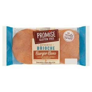Promise Gluten Free Brioche Burger Buns 260g, imported from the UK