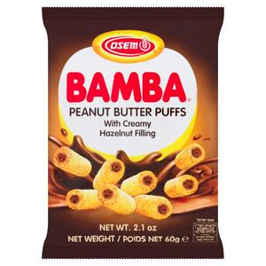 Osem Peanut Puffs Hazelnut Filling 60g, imported from the UK