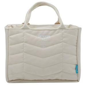 Smash Planet Chevron Lunch Bag Beige 24cm long (British brand)