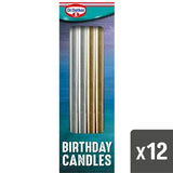 Dr. Oetker metallic birthday candles rainbow x12 - British product