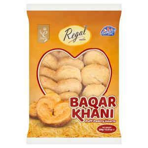 Regal Bakery Baqar Khani Puff Pastry Hearts 350g, imported from the UK.