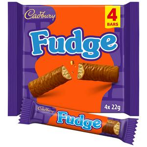 Cadbury Fudge Chocolate Bar Multipack 4 x 22g - British product