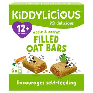 Kiddylicious apple carrot filled oat bars 5 x 21g, UK version