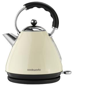 Cookworks almond metal pyramid kettle 1.7L - British product