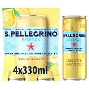San Pellegrino Essenza Sparkling Water Lemon 4x330ml (British brand)