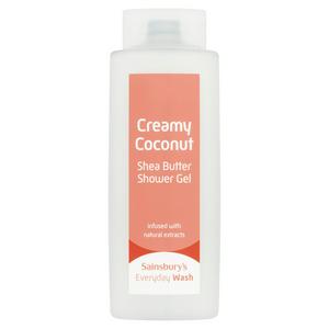 Sainsbury's Everyday Wash Creamy Coconut Shea Butter Shower Gel 500ml