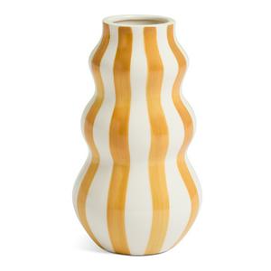 Habitat Hand Painted Stripe Vase - Mustard
