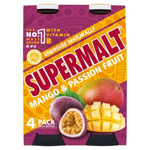 Supermalt malted drink mango passionfruit 4x330ml (British brand)