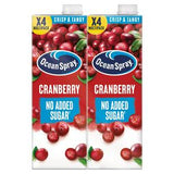 Ocean Spray Cranberry Juice No Added Sugar 4 x 1L imported from the UK