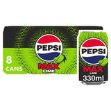 Pepsi Max Lime Cola 8 x 330ml, imported from the UK