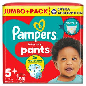 Pampers Baby Dry Nappy Pants Size 5+ , imported from the UK