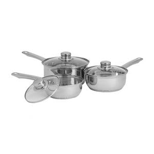 Sainsbury's Home 3 piece stainless steel saucepan set (British brand)