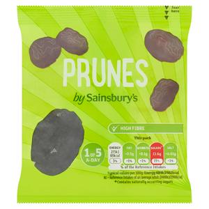 Sainsbury's dried plums 40g snack pack (British brand)