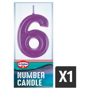 Dr. Oetker Number 6 Birthday Cake Candle - British product