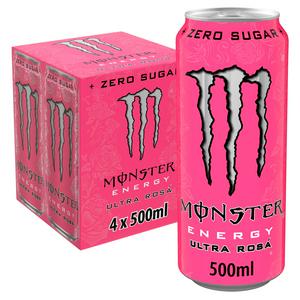 Monster Energy Ultra Rosá Sugar Free Energy Drink 4x500ml