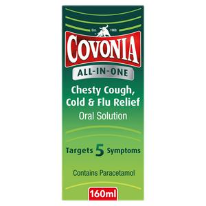 Covonia All in One Brysthoste Forkjølelse og influensa lindring oral løsning 160ml