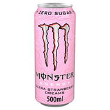 Monster energy drink Ultra Strawberry Dreams 500ml, imported from the UK