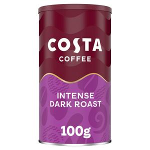 Costa Coffee Intense Dark Roast Instant Coffee 100g, imported from the UK