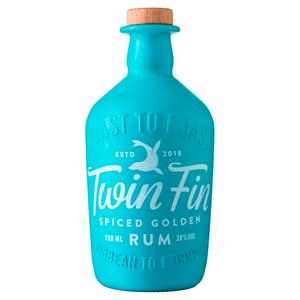 Twin Fin Spiced Golden Rum 70cl spirit bottle (British brand)