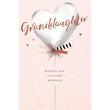 Carlton Happy Birthday Granddaughter greeting card heart balloon - British product