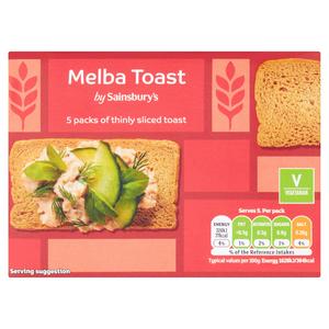 Sainsbury's Melba Toast wheat bread 100g (British brand)