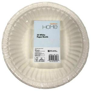 Sainsbury's Home White Paper Bowls 25 Pack (British brand)