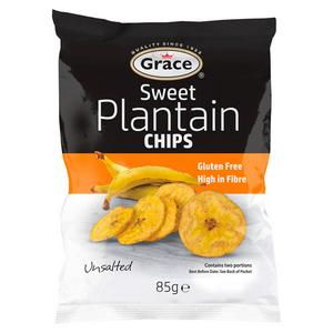 Grace Sweet Plantain Chips 85g packet, UK version