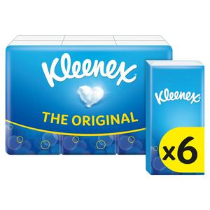 Kleenex Original Soft pocket tissues 6 pack, UK version