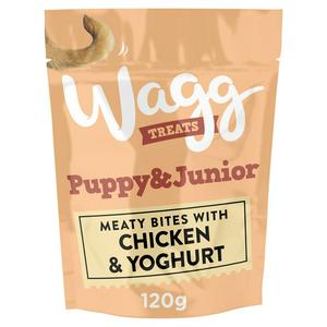 Wagg puppy and junior chicken yoghurt dog treats 120g (British brand)