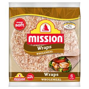 Mission wholemeal wraps 367g, imported from the UK