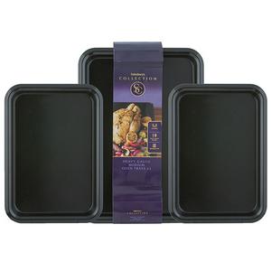 Sainsbury's Home Oven Tray Set Black 3pc Collection (British brand)