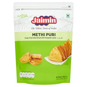 Jaimin Methi Puri fried Indian bread 200g pack imported, UK version