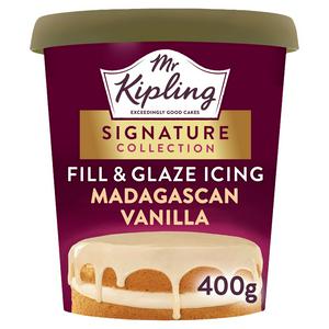 Mr Kipling vanilla icing fill and glaze 400g, imported from the UK