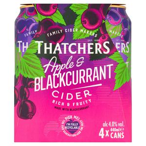 Thatchers Apple & Blackcurrant Cider 4x440ml (British brand)