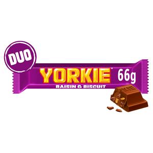Yorkie raisin biscuit chocolate bar 66g (British brand)