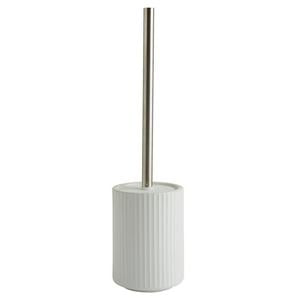 Sainsbury's Ribbed Toilet Brush White Stoneware Set