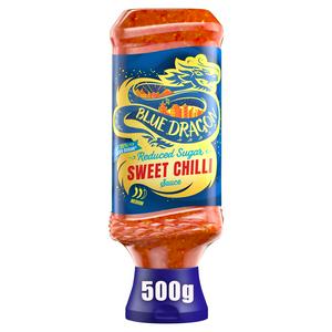 Blue Dragon reduced sugar sweet chilli dipping sauce 500g - British product