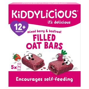 Kiddylicious Mixed Berry & Beetroot Oat Bars 5 x 21g, UK version