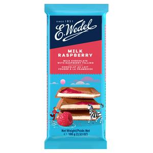 E. Wedel milk chocolate bar raspberry filling 100g - British product